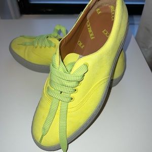 Fiorucci Neon Yellow leather Sneaker size:40 Made from Italy